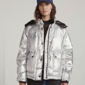 Rag & Bone Aiden Coat Silver Puffer jacket, good as new worn three times S/P